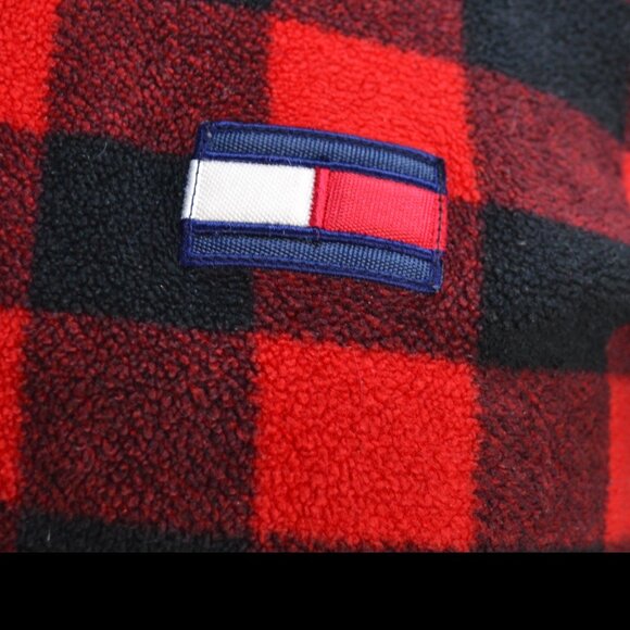 Vintage Tommy Hilfiger fleece  checked plaid sweatshirt made in TAIWAN - Picture 8 of 8
